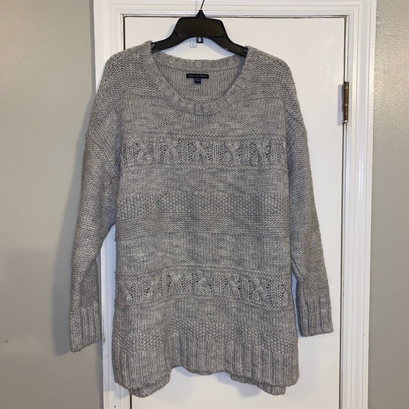 American Eagle size XL gray chunky sweater EUC - Picture 1 of 5